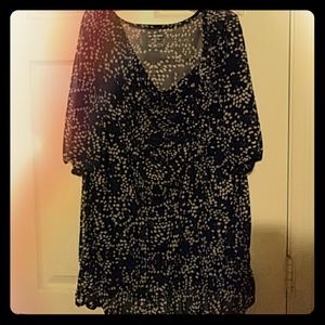 Navy and white blouse